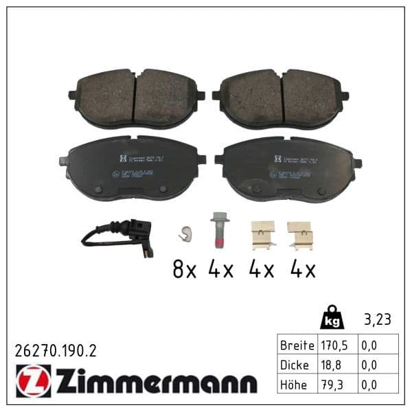 set placute frana,frana disc ZIMMERMANN 26270.190.2
