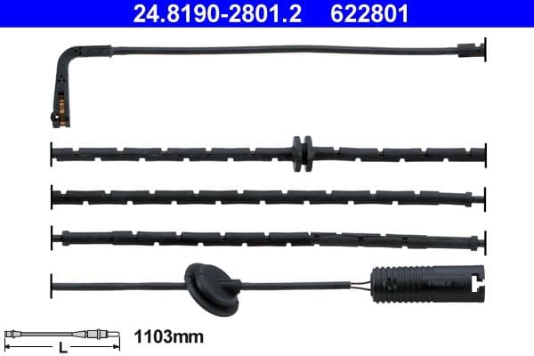 senzor de avertizare,uzura placute de frana ATE 24.8190-2801.2