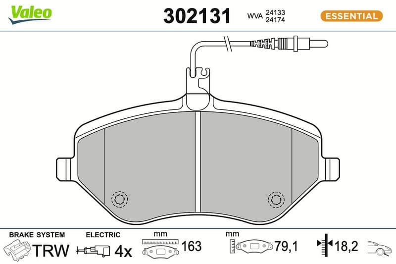 set placute frana,frana disc VALEO ESSENTIAL 302131