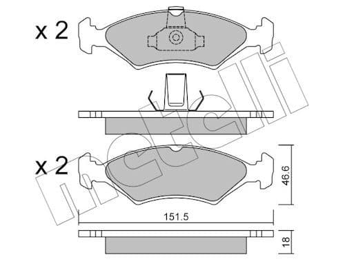 set placute frana,frana disc METELLI 22-0093-0