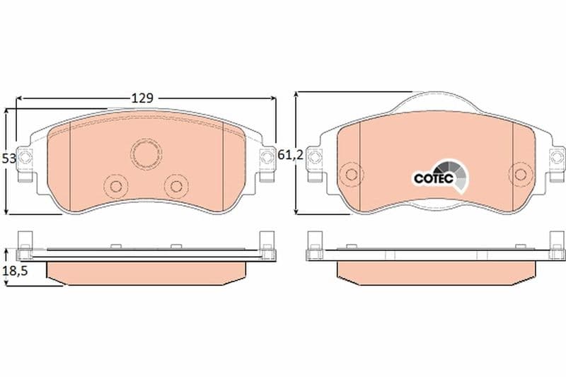 set placute frana,frana disc TRW COTEC GDB1917