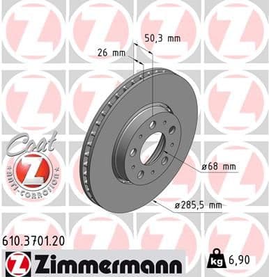 Disc frana ZIMMERMANN COAT Z 610.3701.20