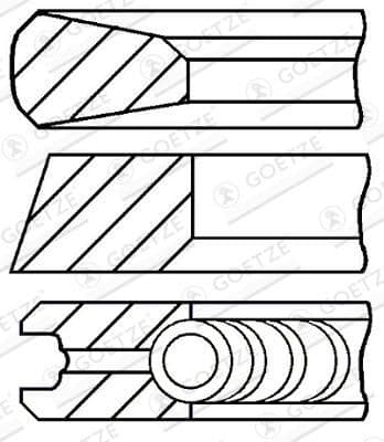 Set segmenti piston GOETZE ENGINE LKZ-Ring® 08-427407-00