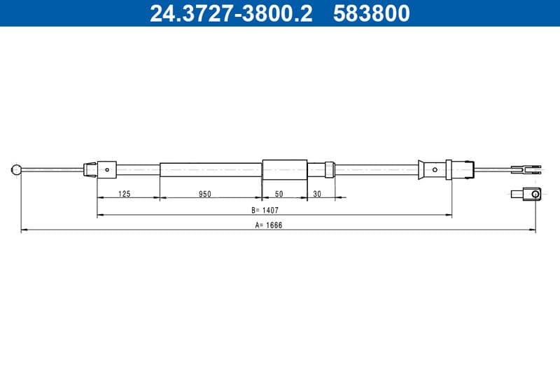 Cablu, frana de parcare ATE 24.3727-3800.2