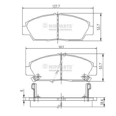 set placute frana,frana disc NIPPARTS J3604037