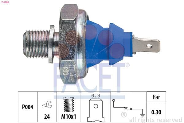 Senzor presiune ulei FACET Made in Italy - OE Equivalent 7.0108