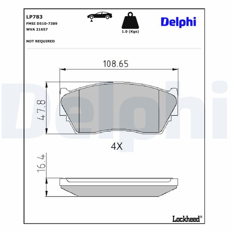 set placute frana,frana disc DELPHI LP783