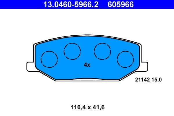 set placute frana,frana disc ATE 13.0460-5966.2