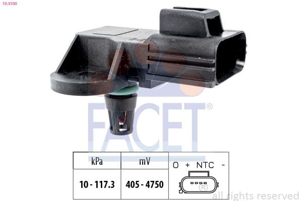 Senzor, presiune galerie admisie FACET Made in Italy - OE Equivalent 10.3100