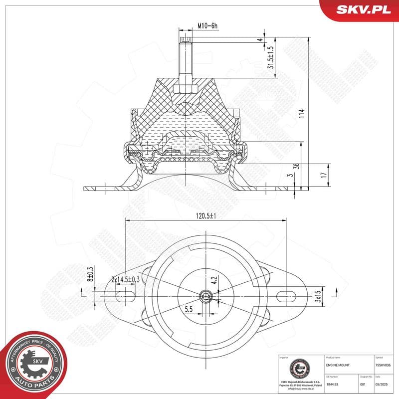 Suport motor ESEN SKV 75SKV036
