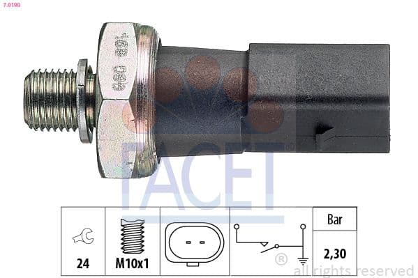 Senzor presiune ulei FACET Made in Italy - OE Equivalent 7.0190