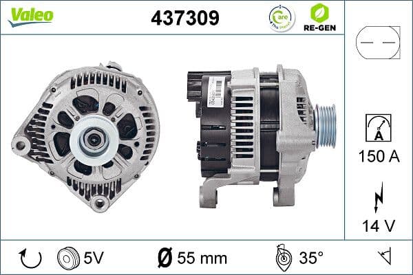 Generator / Alternator VALEO RE-GEN REMANUFACTURED 437309