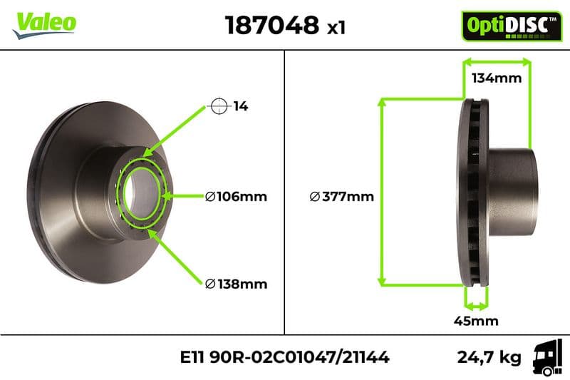 Disc frana VALEO 187048