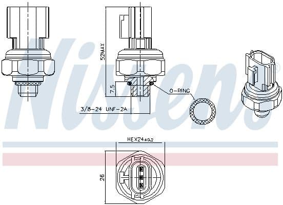 Comutator presiune, aer conditionat NISSENS 301077