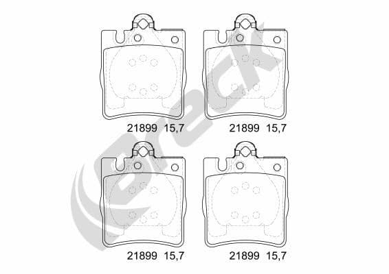 set placute frana,frana disc BRECK 21899 00 702 20
