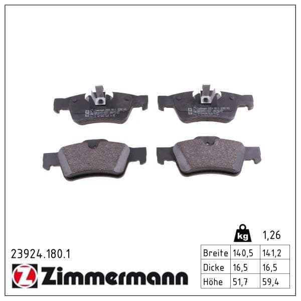 set placute frana,frana disc ZIMMERMANN 23924.180.1