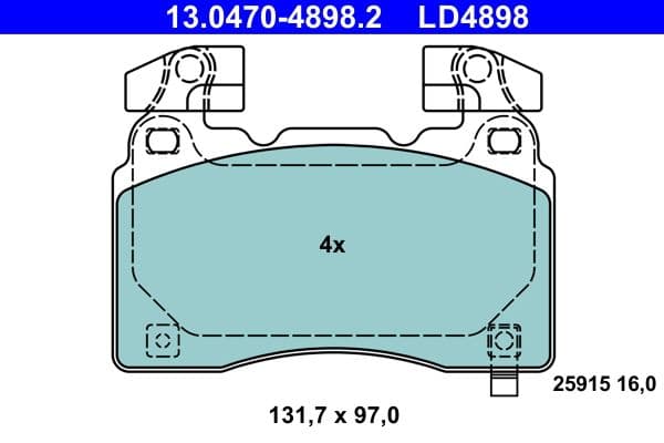 set placute frana,frana disc ATE Ceramic 13.0470-4898.2