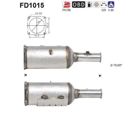 Filtru funingine/particule, sist.de esapament AS-PL FD1015