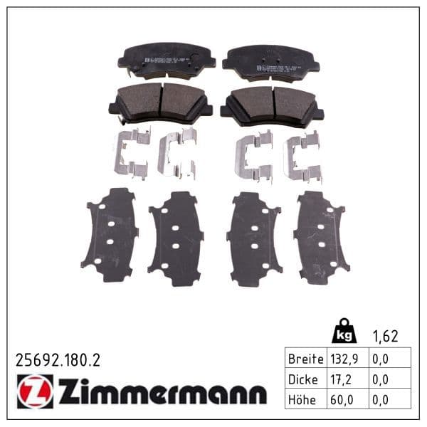 set placute frana,frana disc ZIMMERMANN 25692.180.2