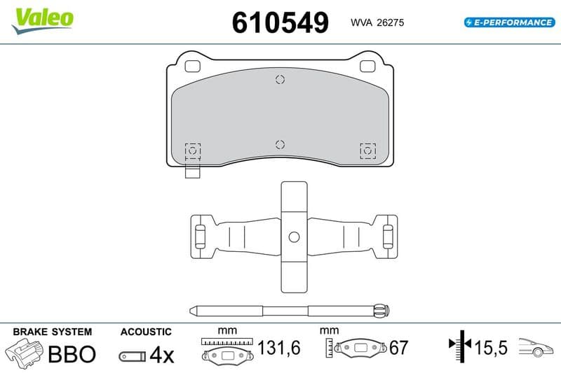 set placute frana,frana disc VALEO 610549