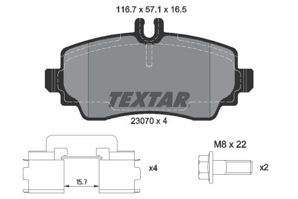set placute frana,frana disc TEXTAR Q+ 2307003