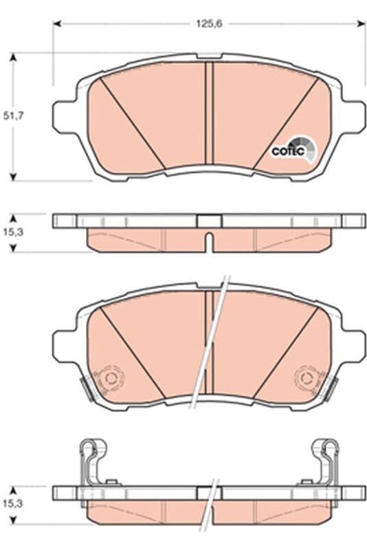 set placute frana,frana disc TRW COTEC GDB3437