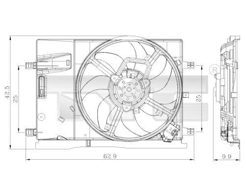 Ventilator, radiator TYC 809-0018
