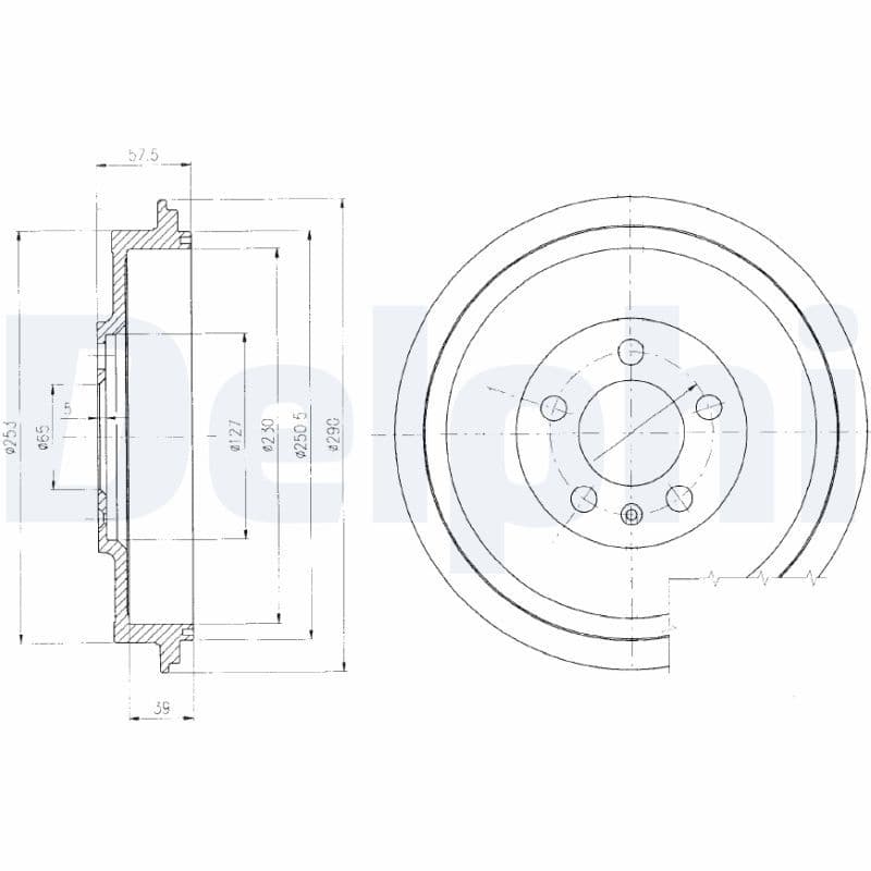 Tambur frana DELPHI BF406