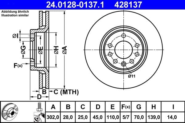 Disc frana ATE 24.0128-0137.1