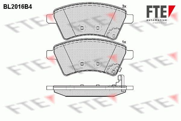 set placute frana,frana disc FTE 9010603