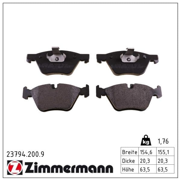 set placute frana,frana disc ZIMMERMANN pb:z 23794.200.9