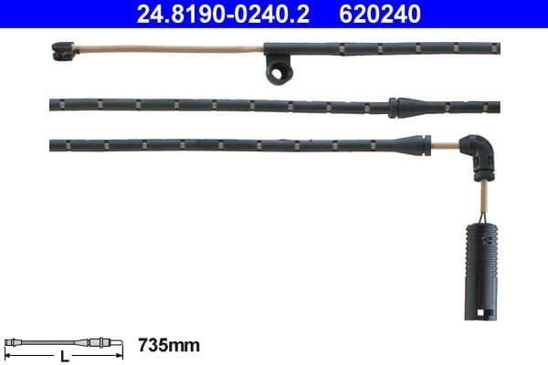 senzor de avertizare,uzura placute de frana ATE 24.8190-0240.2