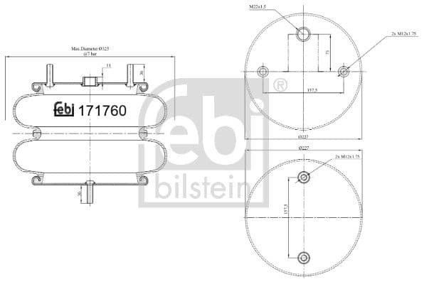 Burduf, suspensie pneumatica FEBI BILSTEIN 171760