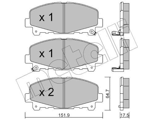 set placute frana,frana disc METELLI 22-0867-0
