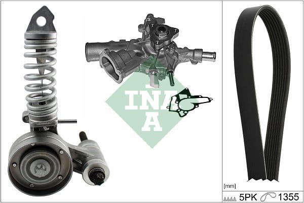 Pompa apa + Set curea transmisie cu caneluri Schaeffler INA 529 0297 31
