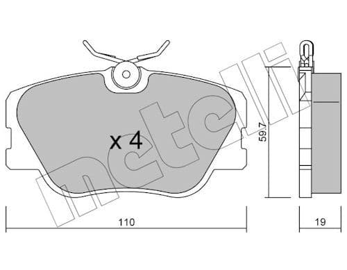 set placute frana,frana disc METELLI 22-0061-0