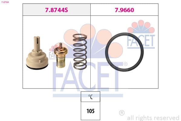 termostat,lichid racire FACET Made in Italy - OE Equivalent 7.8744