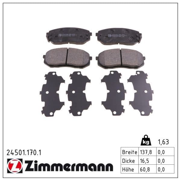 set placute frana,frana disc ZIMMERMANN 24501.170.1