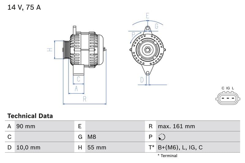 Generator / Alternator BOSCH 0 986 082 900