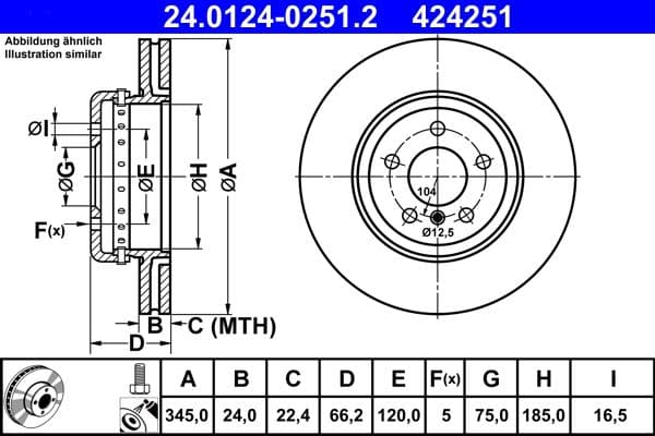 Disc frana ATE 24.0124-0251.2
