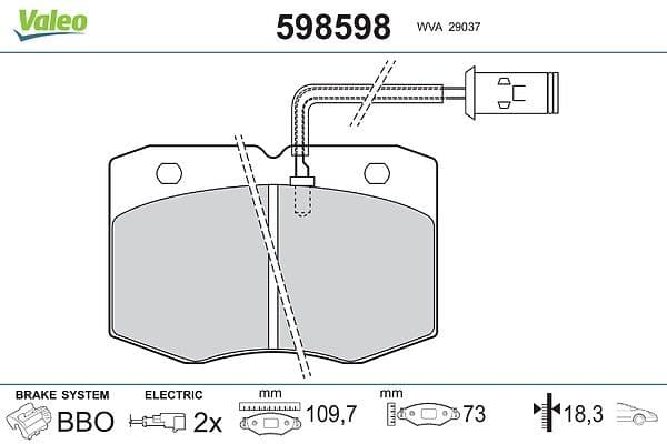 set placute frana,frana disc VALEO 598598