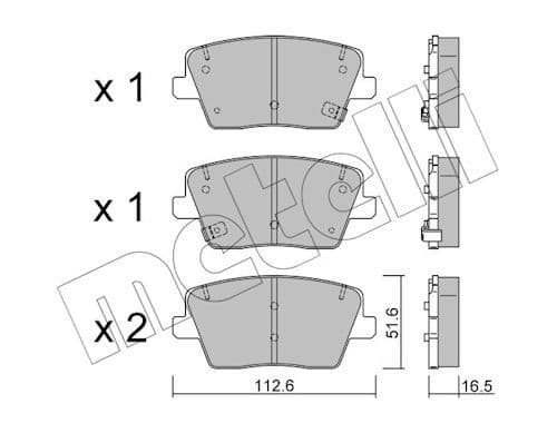 set placute frana,frana disc METELLI 22-1242-0