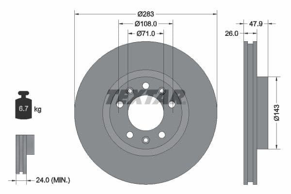 Disc frana TEXTAR PRO 92267903