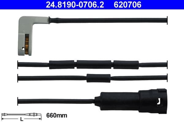 senzor de avertizare,uzura placute de frana ATE 24.8190-0706.2