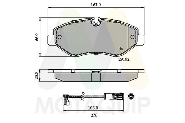 set placute frana,frana disc MOTAQUIP LVXL2036