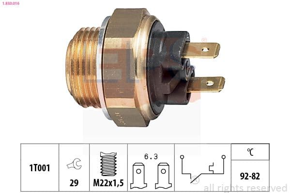 Comutator temperatura, ventilator radiator EPS Made in Italy - OE Equivalent 1.850.016