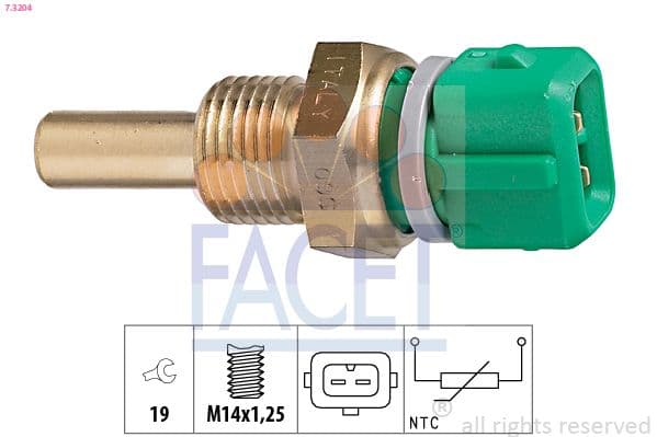 senzor,temperatura lichid de racire FACET Made in Italy - OE Equivalent 7.3204