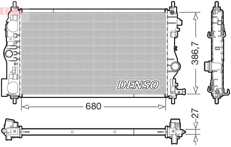 Radiator, racire motor DENSO DRM20078