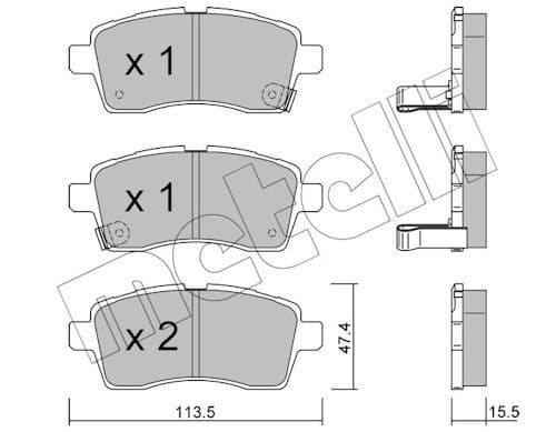 set placute frana,frana disc METELLI 22-1162-0