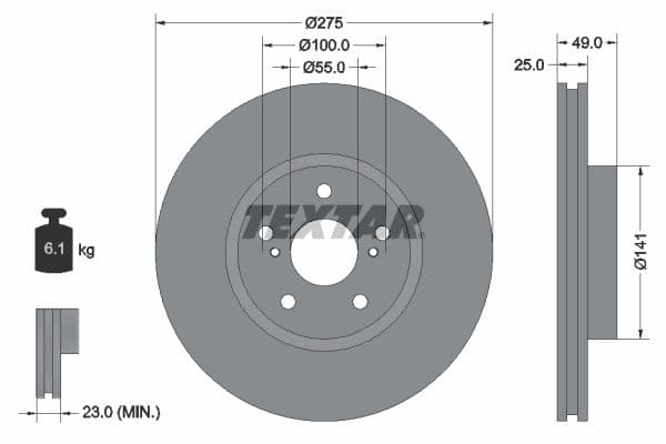 Disc frana TEXTAR PRO 92173103